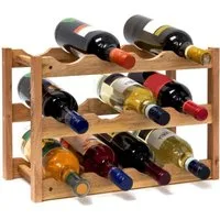 relaxdays Weinregal klein Walnuss