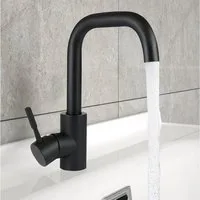 ZMH Waschtischarmatur Wasserhahn Bad Ausziehbar brause Mischbatterie Schwarz/Nickel
