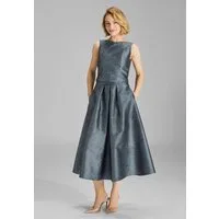SWING Midirock - Floraler Jacquard Rock mit Falten in Midi Länge