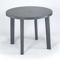 Ipae-Progarden Gartentisch Gartentisch Tondo 90cm anthrazit Kunststoff Terrassentisch Balkontisch
