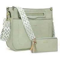 TANTOMI Umhängetasche Damen Handtasche mittelgroß Crossbody Bag Mit Geldbörse, Damen Tasche mit Verstellbar Breitem Schultergurt