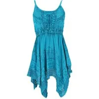 Guru-Shop Midikleid Besticktes indisches Minikleid Boho chic, Zick.. alternative Bekleidung