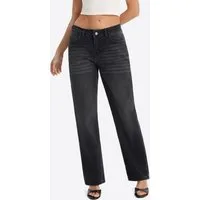 Imily Bela Gerade Jeans Damen Straight Fit Jeans mit klassischem 5-Pocket-Design (Packung, 1-tlg., 1per-Pack) Low waist