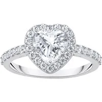 THOMAS SABO Fingerring Schmuck Silber 925 Ring Halo in Herzform, mit Zirkonia (synth)