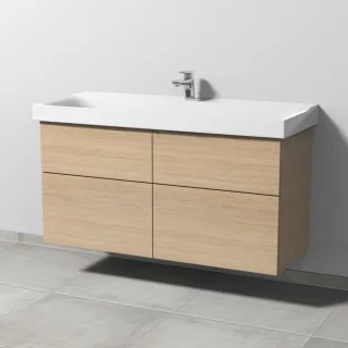Sanipa 3way Waschtischunterbau zu Geberit Xeno2 Waschtisch mit 4 Auszügen, Eiche-Nordic SM66448
