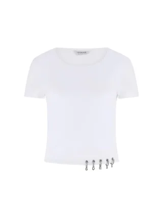 Guess - SS CN ELISABETTE GUESS TOP Pure White - Gr. - L