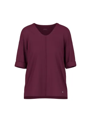Marc Cain Additions - Blusenshirt im Materialmix winetasting - Gr. - 40