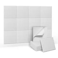 FIVMEN Wandpaneel Akustikpaneele Wand Selbstklebend Schalldämmung 3D Wandverkleidung, Akustik Schwarz/Weiß/Hellgrau 12er/set Polyesterfaser