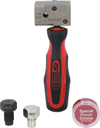 KS Tools FLAREFIXeco 4,75 mm Universal-Bremsleitungs-Bördelgerät-Satz, 4-tlg - 122.1215