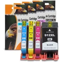 Tonerkartusche D&C HP 912XL Kompatible Tintenpatronen 4er-Set für HP OfficeJet Pro, (Kompatibel für HP OfficeJet Pro 8012 912XL, 3YP34AE), Series
