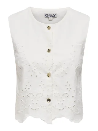 ONLY - ONLREYA S/L BRO ANGLAISE WAISTCOAT PNT Cloud Dancer - Gr. - S