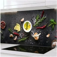 Rodnik Küchenrückwand Gewürze, monolithische ABS-Platte mit Direktdruck, formstabil und langlebig