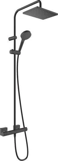Hansgrohe Showerpipe 230 1jet Vernis Shape mattschwarz mit Brausethermostat, 26286670 26286670