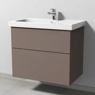Sanipa 3way Waschtischunterbau zu Geberit iCon Light Waschtisch mit 2 Auszügen, Taupe-Matt SP5741T
