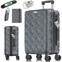 KESSER Hartschalen-Trolley Reisekoffer, 4 Rollen, ABS Hartschalenkoffer mit Zahlenschloss Kofferwaage & Reisebrieftasche