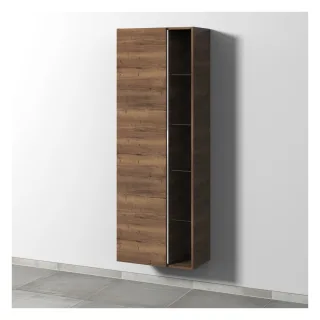Sanipa 3way Stauraumschrank mit 1 Tür und offenen Fächern, Eiche-Tabak BR18050