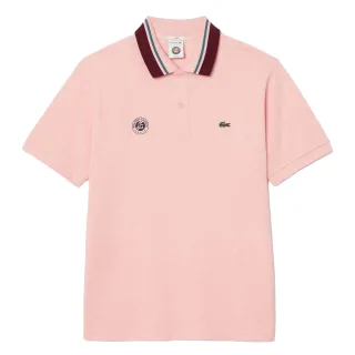 Lacoste - "Roland Garros" Poloshirt für Herren, Seitenschlitze, leger, kurzärmlig (Pink)