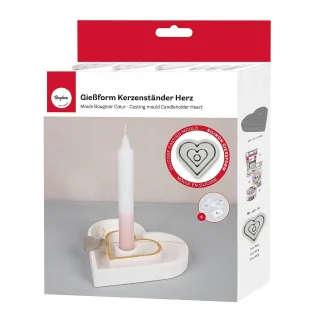 Silikon Gießform Kerzenständer "Herz"