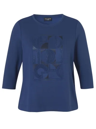 VIA APPIA DUE - Sweatshirt Rundhals 3/4 Arm Motiv tinte - Gr. - 54
