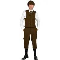 thetru Kostüm 20er Jahre Knickerbocker braun, Wadenlange Anzughose im Peaky Blinders-Stil