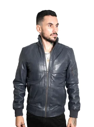 Herren-Uni-Bomberjacke aus Leder – Adana