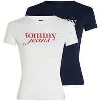 Tommy Jeans T-Shirt TJW 2PACK ESSENTIAL LOGO TEE (Packung, 2-tlg) mit Logodruck