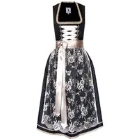 Alpenmärchen Dirndl Langes Dirndl Larissa in schwarz und creme - ALM662L