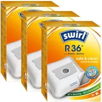 Swirl Staubsaugerbeutel Swirl R36 R 36, passend für Rowenta Moulinex Staubsauger, 12 St., Optimale Passform, EcoPor Qualität für lange Nutzungsdauer