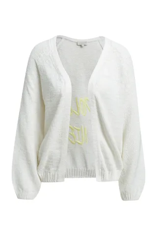 Milano Italy - oversized open cardigan with 1/1 raglan sleeves lemon print - Gr. - S
