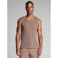 Siksilk Tanktop SikSilk Herren Braunes Texturiertes Tanktop