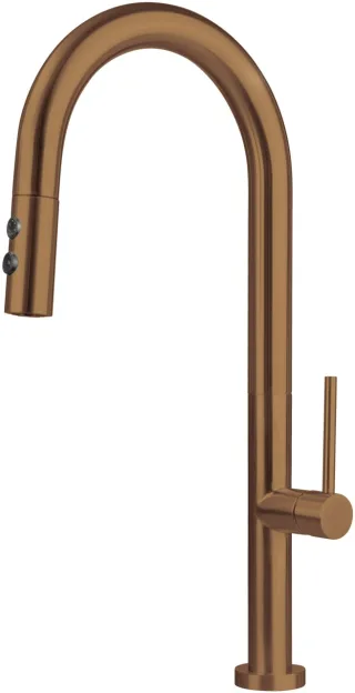 Neuesbad Serie 680 Spültischarmatur mit U-Auslauf und PULL-OUT SPRAY, Bronze Gebürstet NB1DEBQOC72M1