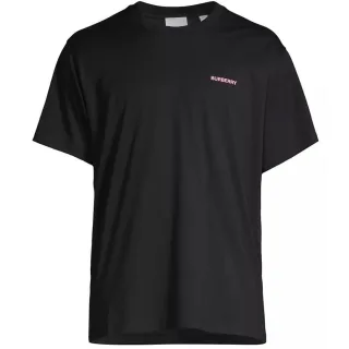 Schwarzes T-Shirt mit Burberry-Logo auf der Ruckseite