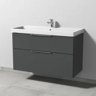 Sanipa 3way Waschtischunterbau zu Villeroy & Boch Avento Waschtisch mit 2 Auszügen, Anthrazit-Matt UM62422