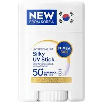 Nivea Sun Sonnenschutzstift Breathable UV Specialist Silky UV Stick LSF 50+ 98 % UVB-Schutz, 1-tlg., nicht fettend, unsichtbar, wasserfest