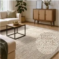 Villeroy & Boch Teppich Peas, rechteckig, Höhe: 18 mm, Handgewebt, Bouclé, Wolle, Jute, Natur, Läufer, Wohnzimmer, Skandi