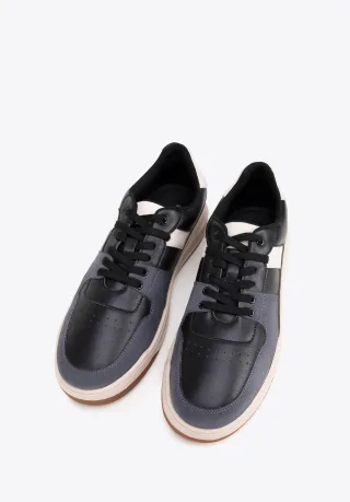 Wittchen Herren-Sneaker aus schwarzem und grauem Öko-Leder