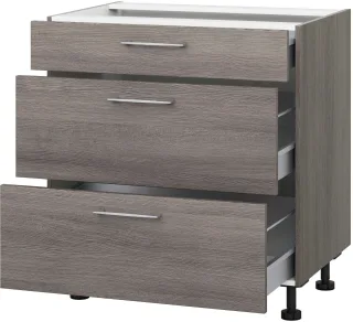 KOCHSTATION Auszugsunterschrank "KS-Trea U2AS80" mit drei Auszügen, Breite 80 cm, Höhe 75 cm