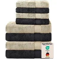 Komfortec Handtuch Set aus 100% Baumwolle, 4 Handtücher 50x100 cm und 4 Badetücher 70x140 cm, Frottee (Packung, 8-St), Duschtücher & Badehandtuch, Weich, Towel, Groß