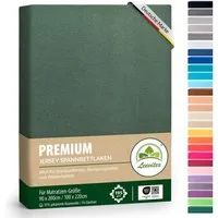 leevitex® Spannbettlaken Premium, verschiedene Größen, Stoffgewicht 195 g/m², 40 cm Steghöhe, Jersey-Elasthan, Gummizug: rundum, (1 Stück), verschiedene Farben, OEKO-TEX® STANDARD 100 zertifiziert