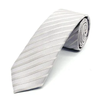 seidenfalter - Krawatte 7,0-7,5cm silber - Gr. - OS