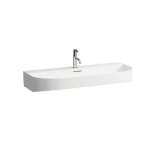 LAUFEN Sonar Waschtisch H8103470001041 100x42cm, unterbaufähig, mit Überlauf, mit 1 Hahnloch, weiß