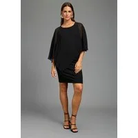 Laura Scott Abendkleid in unifarbener Optik, aus Materialmix mit Milano Rib und Chiffon