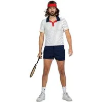 Metamorph Kostüm Retro Tennis Anzug - Sportoutfit Kostüm Karneval, Der Grand Slam der Sportler-Kostüme: 80er Jahre Tennis Outfit