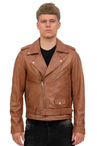 Klassische Herren-Bikerjacke aus Brando-Leder – Antalya