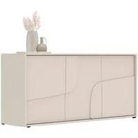 OTTO home Sideboard Stone, 155 cm breit, 3 Türen, Anrichte, Kommode, Stauraumschrank, 3D-Design, Push-to-open, Innenraum großzügig, Füße 14/2 cm wählbar