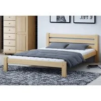 Home Collective Holzbett Einzelbett Massivholz Bett mit Massive Bettbeine & Lattenrost, 210x152x72 cm, Kiefer Natur