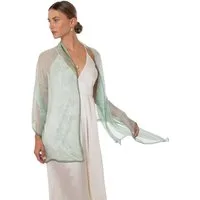 MayTree Seidenschal Seidenchiffon zarte Blumen70 x 180 cm, (Stück), Seidentuch 100% Seide, zart und durchsichtig