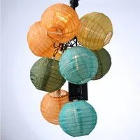 MARELIDA LED-Lichterkette LED Solar Lichterkette Lampions 10 bunte Lampions 4,5m Garten Balkon, 10-flammig