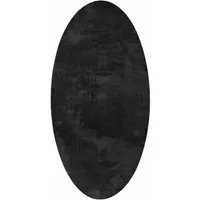 vidaXL Teppich Bereichsteppiche Oval HUARTE Schwarz 80 x 150 cm 100 %Polyester, Oval