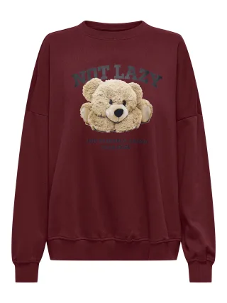 ONLY - ONLBILA L/S BEAR O-NECK SWT Cabernet - Gr. - XS